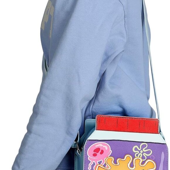 Colorful 12.5" Spongebob Crossbody Bag with Adjustable Strap & Zipper Pocket - Picture 7 of 7